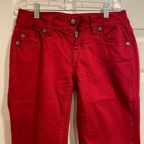 Miss Me Ruby Red Mid-Rise Skinny Jeans Size 26 - Picture 5 of 14